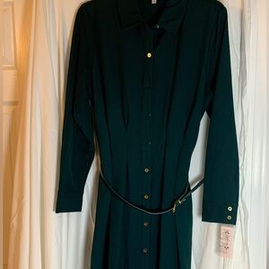 Nanette Lepore Dark Green Long Sleeve Dress